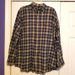 Carhartt Flannel Blue Plaid Button Down Long Sleeve Shirt